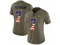 Women Nike Washington Redskins #7 Joe Theismann Limited Olive/USA Flag 2017 Salute to Service NFL Jersey