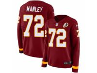 Women Nike Washington Redskins #72 Dexter Manley Limited Burgundy Therma Long Sleeve NFL Jersey