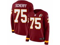 Women Nike Washington Redskins #75 Brandon Scherff Limited Burgundy Therma Long Sleeve NFL Jersey