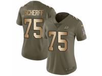 Women Nike Washington Redskins #75 Brandon Scherff Limited Olive/Gold 2017 Salute to Service NFL Jersey
