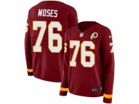 Women Nike Washington Redskins #76 Morgan Moses Limited Burgundy Therma Long Sleeve NFL Jersey