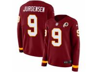 Women Nike Washington Redskins #9 Sonny Jurgensen Limited Burgundy Therma Long Sleeve NFL Jersey