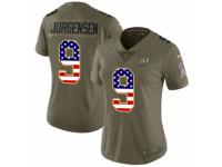 Women Nike Washington Redskins #9 Sonny Jurgensen Limited Olive/USA Flag 2017 Salute to Service NFL Jersey