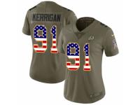 Women Nike Washington Redskins #91 Ryan Kerrigan Limited Olive/USA Flag 2017 Salute to Service NFL Jersey