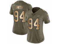Women Nike Washington Redskins #94 Preston Smith Limited Olive/Gold 2017 Salute to Service NFL Jersey