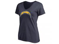 Women San Diego Chargers Pro Line Primary Team Logo Slim Fit T-Shirt Navy