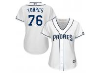 Women San Diego Padres Jose Torres #76 2017 Home White Cool Base Jersey