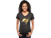 Women Tampa Bay Buccaneers Pro Line Black Gold Collection V-Neck Tri-Blend T-Shirt