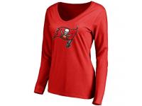 Women Tampa Bay Buccaneers Pro Line Primary Team Logo Slim Fit Long Sleeve T-Shirt Red