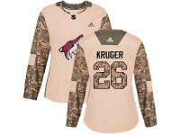 Women's Adidas Marcus Kruger Authentic Camo NHL Jersey Arizona Coyotes #26 Veterans Day Practice