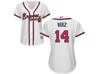 Women's Atlanta Braves #14 Rio Ruiz Majestic White Home Cool Base Jersey