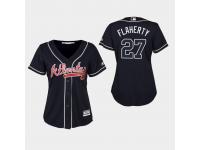 Women's Atlanta Braves #27 Navy Ryan Flaherty Majestic Alternate 2019 Cool Base Jersey