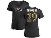 Women's Baltimore Ravens Earl Thomas III NFL Pro Line Black Logo T-Shirt