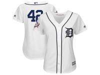 Women's Detroit Tigers Majestic White 2018 Jackie Robinson Day Official Cool Base Jersey