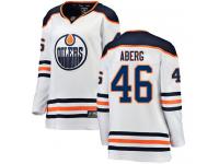 Women's Edmonton Oilers #46 Pontus Aberg White Away Breakaway NHL Jersey