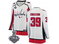 Women's Fanatics Branded Washington Capitals #39 Alex Chiasson White Away Breakaway 2018 Stanley Cup Final NHL Jersey