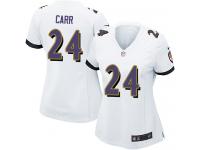 Women's Game Brandon Carr #24 Nike White Road Jersey - NFL Baltimore Ravens