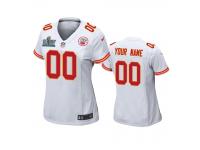 Women's Kansas City Chiefs Custom White Super Bowl LIV Game Jersey