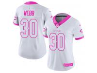 Women's Limited B.W. Webb #30 Nike White Pink Jersey - NFL Chicago Bears Rush Fashion