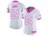 Women's Limited Brandon Carr #24 Nike White Pink Jersey - NFL Baltimore Ravens Rush Fashion