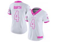 Women's Limited Connor Barth #4 Nike White Pink Jersey - NFL Chicago Bears Rush Fashion