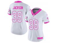 Women's Limited Eddie Jackson #39 Nike White Pink Jersey - NFL Chicago Bears Rush Fashion