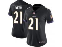 Women's Limited Lardarius Webb #21 Nike Black Alternate Jersey - NFL Baltimore Ravens Vapor Untouchable