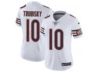 Women's Limited Mitchell Trubisky #10 Nike White Road Jersey - NFL Chicago Bears Vapor Untouchable