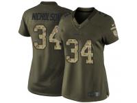 Women's Limited Montae Nicholson #34 Nike Green Jersey - NFL Washington Redskins Salute to Service