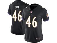 Women's Limited Morgan Cox #46 Nike Black Alternate Jersey - NFL Baltimore Ravens Vapor Untouchable