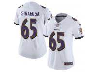 Women's Limited Nico Siragusa #65 Nike White Road Jersey - NFL Baltimore Ravens Vapor Untouchable
