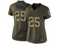 Women's Limited Tavon Young #25 Nike Green Jersey - NFL Baltimore Ravens Salute to Service