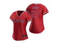 Women's Los Angeles Angels Mike Trout Nike Red 2020 Alternate Jersey