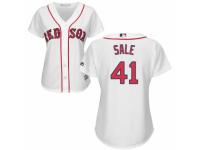 Women's Majestic Boston Red Sox #41 Chris Sale White Home MLB Jersey