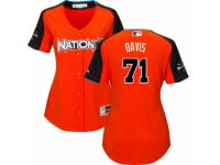 Women's Majestic Chicago Cubs #71 Wade Davis Orange National League 2017 MLB All-Star MLB Jersey