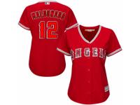 Women's Majestic Los Angeles Angels of Anaheim #12 Martin Maldonado Authentic Red Alternate MLB Jersey