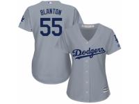 Women's Majestic Los Angeles Dodgers #55 Joe Blanton Grey Road Cool Base MLB Jersey