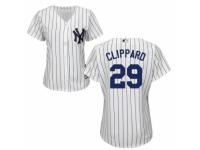 Women's Majestic New York Yankees #29 Tyler Clippard Authentic White Home MLB Jersey