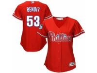Women's Majestic Philadelphia Phillies #53 Joaquin Benoit Authentic Red Alternate Cool Base MLB Jersey