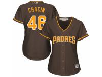 Women's Majestic San Diego Padres #46 Jhoulys Chacin Authentic Brown Alternate Cool Base MLB Jersey