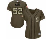 Women's Majestic Seattle Mariners #52 Carlos Ruiz Green Salute to Service MLB Jersey