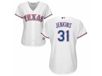 Women's Majestic Texas Rangers #31 Ferguson Jenkins White Home Cool Base MLB Jersey