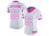 Women's Nike Arizona Cardinals #22 Tony Jefferson Limited White Pink Rush Fashion NFL Jersey