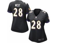 Women's Nike Baltimore Ravens #28 Terrance West Game Black Alternate NFL Jersey