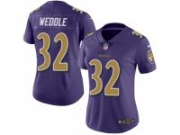 Women's Nike Baltimore Ravens #32 Eric Weddle Limited Purple Rush NFL Jersey