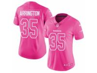 Women's Nike Baltimore Ravens #35 Kyle Arrington Limited Pink Rush Fashion NFL Jersey