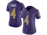 Women's Nike Baltimore Ravens #4 Sam Koch Limited Purple Rush NFL Jersey