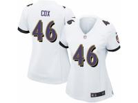 Women's Nike Baltimore Ravens #46 Morgan Cox Game White NFL Jersey