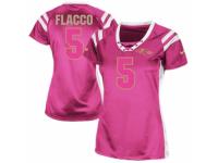 Women's Nike Baltimore Ravens #5 Joe Flacco Elite Pink Draft Him Shimmer NFL Jersey