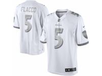 Women's Nike Baltimore Ravens #5 Joe Flacco Elite White Platinum NFL Jersey